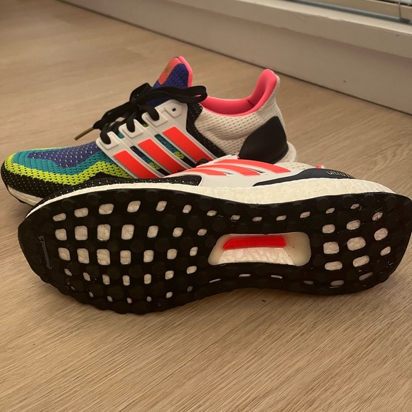 Adidas Ultra Boost Athletic Shoes in Blue, Yellow, and Black - Picture 4 of 6